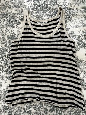 Elizabeth and James Navy and Cream Striped Scoop Tank